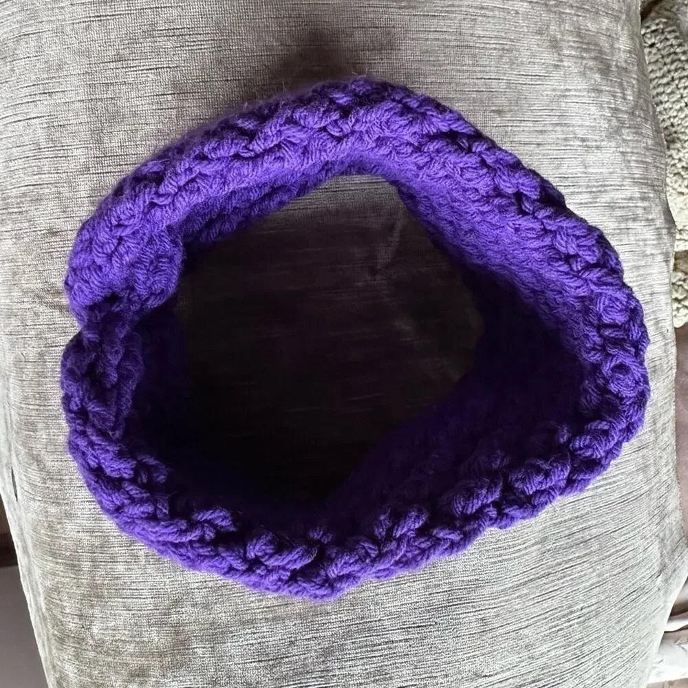 Handmade purple twist knot headband crochet acrylic